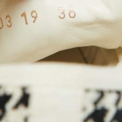 Pre Owned Dior White/Black Houndstooth Fabric Walk‘N’ Dior Low Top Sneakers Size 38