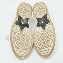 Pre Owned Dior White/Black Houndstooth Fabric Walk‘N’ Dior Low Top Sneakers Size 38