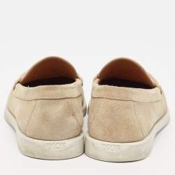 Dior Beige Oblique Canvas and Suede Granville Loafers Size 40