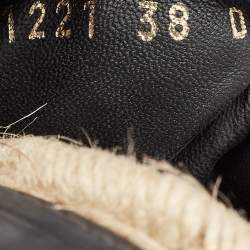 Dior Black Cannage Quilted Leather D-Twist Espadrille Flat Sandals Size 38