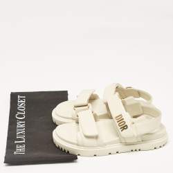 Dior Cream Leather DiorAct Slingback Sandals Size 35.5