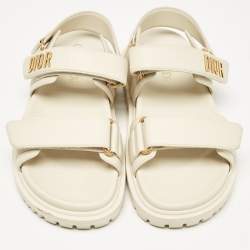 Dior Cream Leather DiorAct Slingback Sandals Size 35.5