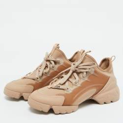 Dior Beige Neoprene and Rubber D-Connect Sneakers Size 38.5