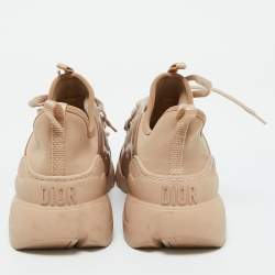 Dior Beige Neoprene and Rubber D-Connect Sneakers Size 38.5