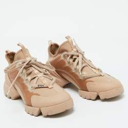 Dior Beige Neoprene and Rubber D-Connect Sneakers Size 38.5