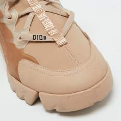Dior Beige Neoprene and Rubber D-Connect Sneakers Size 38.5