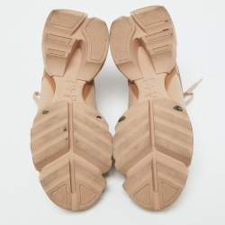 Dior Beige Neoprene and Rubber D-Connect Sneakers Size 38.5