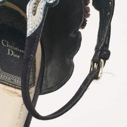 Dior Navy Blue Suede Ankle Strap Sandals Size 37.5