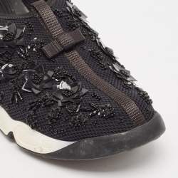Dior Black Mesh Embellished Fusion Sneakers Size 39.5