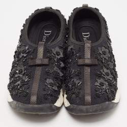 Dior Black Mesh Embellished Fusion Sneakers Size 39.5