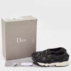 Dior Black Mesh Embellished Fusion Sneakers Size 39.5