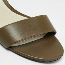 Dior Olive Green Leather Rainbow Stellar Sandals Size 40