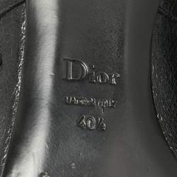 Dior Black Crack Leather Crystal Embellished Ankle Length Boots Size 40.5