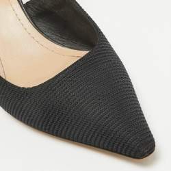 Pre Owned Dior Black Canvas J'Adior Slingback Pumps Size 39.5