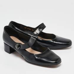 Dior Black Leather D-Doll Mary Jane Pumps Size 38