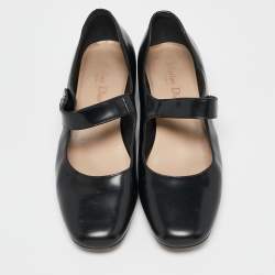 Dior Black Leather D-Doll Mary Jane Pumps Size 38