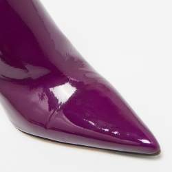 Dior Purple Patent Leather Pointed Toe Ankle Length Boots Size 37