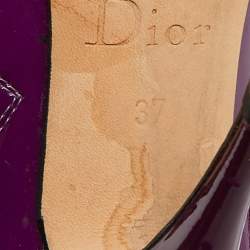 Dior Purple Patent Leather Pointed Toe Ankle Length Boots Size 37