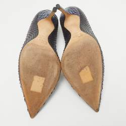 Dior Two Tone Python Leather Cherie Pumps Size 37