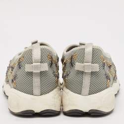 Dior Grey Mesh Fusion Bee Embellished Slip On Sneakers Size 39.5