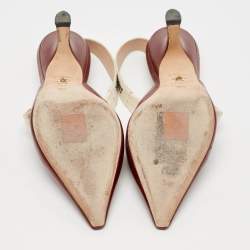 Dior Dark Red Leather J'adior Slingback Pumps Size 36.5