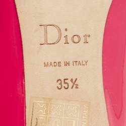Dior Pink Patent Leather Bow Pointed Toe Ballet  Flats Size 35.5