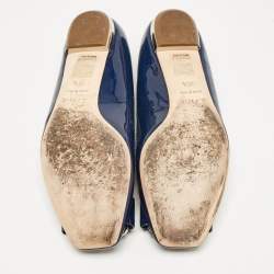 Dior Blue Patent Leather Ballet Flats Size 35.5