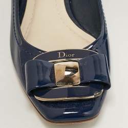 Dior Blue Patent Leather Ballet Flats Size 35.5