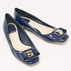 Dior Blue Patent Leather Ballet Flats Size 35.5