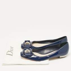Dior Blue Patent Leather Ballet Flats Size 35.5