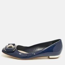 Dior Blue Patent Leather Ballet Flats Size 35.5