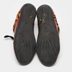 Pre Owned Dior Multicolor Calf Hair and Leather Lace Up Sneakers Size 37