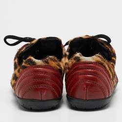 Pre Owned Dior Multicolor Calf Hair and Leather Lace Up Sneakers Size 37