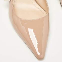 Pre Owned Dior Beige Patent J'Adior Slingback Pumps Size 39