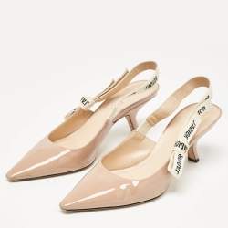 Pre Owned Dior Beige Patent J'Adior Slingback Pumps Size 39