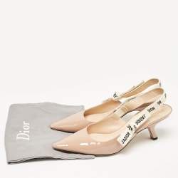Pre Owned Dior Beige Patent J'Adior Slingback Pumps Size 39