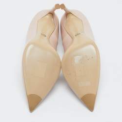 Pre Owned Dior Beige Leather Pointed-Toe Pumps Size 37.5