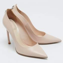 Pre Owned Dior Beige Leather Pointed-Toe Pumps Size 37.5