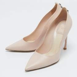 Pre Owned Dior Beige Leather Pointed-Toe Pumps Size 37.5