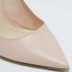 Pre Owned Dior Beige Leather Pointed-Toe Pumps Size 37.5