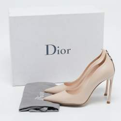 Pre Owned Dior Beige Leather Pointed-Toe Pumps Size 37.5