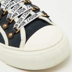 Pre Owned Dior Navy Blue Canvas Walk'n'Dior Low Top Sneakers Size 38.5