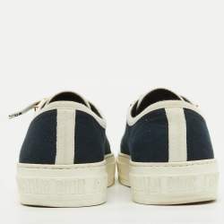 Pre Owned Dior Navy Blue Canvas Walk'n'Dior Low Top Sneakers Size 38.5