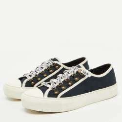 Pre Owned Dior Navy Blue Canvas Walk'n'Dior Low Top Sneakers Size 38.5