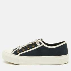 Pre Owned Dior Navy Blue Canvas Walk'n'Dior Low Top Sneakers Size 38.5