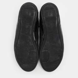 Dior Black Leather and Patent Leather Low Top Sneakers Size 36.5