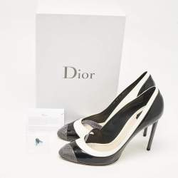 Dior Tricolo Leather and Python Leather Pointed Toe Pumps Size 42