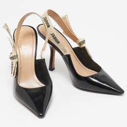 Pre Owned Dior Black Patent Leather J'adior Pumps Size 37.5