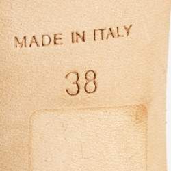 Pre Owned Dior Black/Gold Leather Bow Cut Out Platform Pumps Size 38