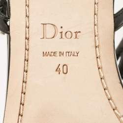 Dior Beige/Black Python and Patent Leather Venus Flat Sandals Size 40